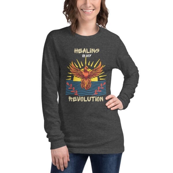 Healing Is My Revolution – Phoenix Survivor Long Sleeve Tee - Image 4