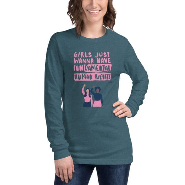 Girls Just Wanna Have Fun-damental Human Rights Long Sleeve Tee - Image 8